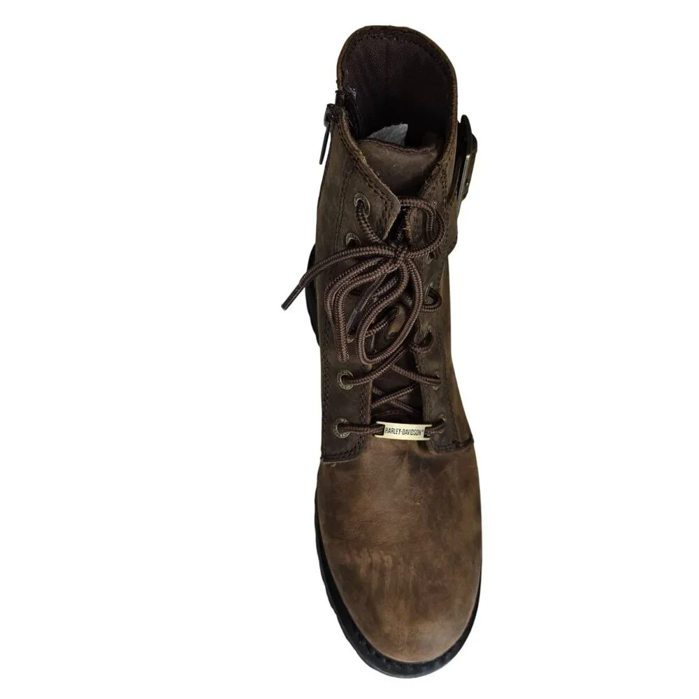 Harley-Davidson Women's SYLEWOOD Brown Combat Motorcycle Boot Size‎ 11